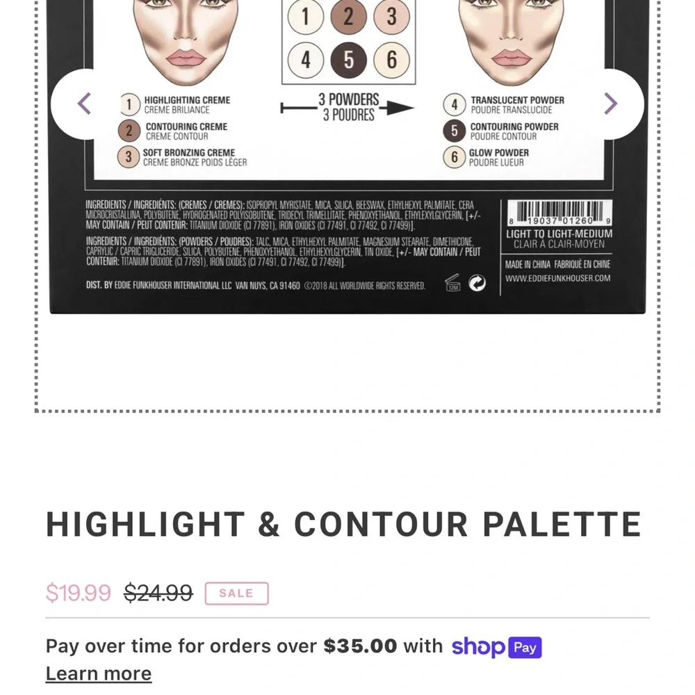 Highlight & Contour‎ Palette - Light to Medium